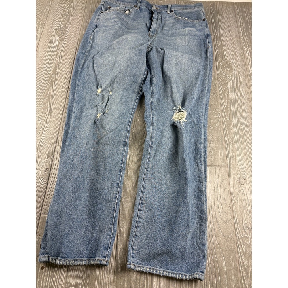 Torrid Distressed Ripped High-Rise Straight Leg Jeans Blue 16T Inseam 30 Womens